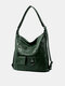 JOSEKO Women's Microfiber Retro Casual Backpack Soft Leather Simple Shoulder Bag - Green