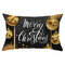 Golden Black Christmas Microfiber Waist Pillow Home Sofa Winter Soft Throw Pillow Case - #10