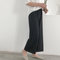 Xiaoxiang Stare Casual Pants Women's Season New High Waist Straight Pants Elastic Waist Nine Points Loose Wide Leg Pants 198 - Black
