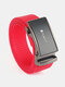 Men Nylon Solid Color Aluminum Alloy Automatic Buckle Outdoor Train Casual Breathable Belt - Red