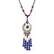 Women's Ethnic Necklace Tassel Beads Flower Retro Necklace - Blue