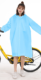 Fashion Girls Men Raincoat Cycling Electric Car Bicycle EVA Waterproof Raincoat - Blue