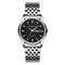 Classic Mens Silver Watches Business Luminous Date Stainless Steel 30M Waterproof Quartz Watches - Black