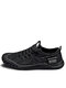 Men Crocodile Embossed Lace Up Soft Soled Sport Canvas Shoes - Black