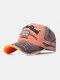 Men Washed Cotton Embroidery Baseball Cap Outdoor Sunshade Adjustable Hats - Orange