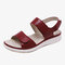 Women Holiday Comfy Soft Hook Loop Beach Sandals - Red