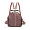 Women Vintage Faux Leather Handbags Multi-function Backpack Double Layer Crossbody Bags - Purple