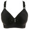 Thin Section Solid Color Adjustment Gathered Wireless Bra - Black
