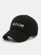 Unisex Lambswool Plush Letter Embroidery Autumn Winter All-match Warmth Baseball Cap - Black