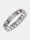 1 Pcs Fashion Casual Stainless Steel Magnet Men's Bracelet Detachable Double Row Magnetic Therapy Bracelet - Silver