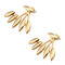 Trendy Leaf Punk Gold Silver Ear Stud Spiky Spike Claw Women Earrings  - Gold