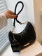 2 PCS Women Faux Leather Rhombus Multi-Carry Handbag Underarm Bag Shoulder Bag - Black