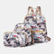 Women 3Pcs Waterproof Large Capacity Travel Shoulder Bag Backpack - Khaki
