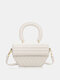 Women Synthetic Leather French Lingge Foreign Style Handbag Trend Simple Single Shoulder Bag Messenger Women's bag - White