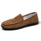 Men Old Peking Style Cloth Slip On Soft  Casual Loafers - Camel