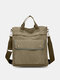 JOSEKO Men's Canvas Cool Backpack Tooling Large Bag Korean Version Tote Bag Shoulder Messenger Bag - Green