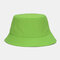 Unisex Fashion Casual Jelly Color Solid Poetable Sunscreen Outdoor Sun Hat Bucket Hat - Green
