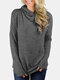 Casual High Neck Long Sleeve Plus Size Sweater with Pocket - Dark Grey