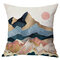 Fodere per cuscini in lino con paesaggio astratto e tramonto moderno Decorazioni per la casa - #7