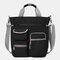 Women Nylon Waterproof Large Capacity Crossbody Bag Multi-function Business Computer Handbag - Black