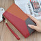 Women Stitching Color Multi-slots Long Wallets Card Holder 5.5 Inches Phone Bag - Red