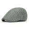 Men Retro England Style Cotton Hemp Solid Sweat Breathable Leisure Beret Cap UV Protection Sun Hat - Dark Grey