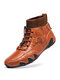 Menico Men Handmade Leather Non Slip Soft Sock Ankle Boots - Brown