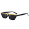 Women Lightweight UV400 HD Square Sunglasses Fashionable  Face Thin Cat Eye Sunglasses  - Black1