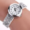 Fashion Quartz Wristwatch Multicolor Leather Rhinestone Strap Causal Bracelet Watch for Women - Grey