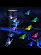 1PC LED Solar Power Butterfly Wind Chime Color Changing Night Light Lamp Home Garden Yard Decoration - Black
