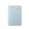 Women Solid Travel Passport Holder PU Leather Card Holder - Gray Blue