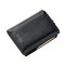 Women Trifold PU Solid Multi-Function Wallet Concise 7 Card Slot Holder Coin Purse - Black