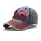Unisex Vintage Patriotic Baseball Cap Stylish Distressed American Flag Cap Cowboy Hat - #04