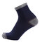 Men Casual Sport Breathable Cotton Middle Tube Socks High Elastic Deodorization Basketball Socks - Navy