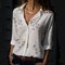 New European And American New Print Wild Shirt Women A Large Number - White