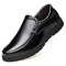 Men Microfiber Leather Slip Resistant Slip On Soft Casual Shoes - Black
