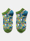 Women Various Cartoon Pattern Lovely Cotton Breathable Socks - Green Socks Mouth