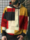 Sudaderas con capucha holgadas con cordón y bolsillo canguro de bloque de color para hombre Invierno - rojo