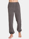 Mens Cotton Home Casual Sports Loose Pajamas Jogger Pants - Gray