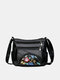 JOSEKO Ladies Faux Leather Casual Middle Aged Crossbody Bag Soft Leather Shoulder Bag - Black