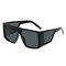Anti-UV Square Retro Driving Glasses Fashion Outdoor Siamese Sunglasses - Grey