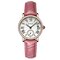 Relojes de cuarzo de moda Dial redondo Números romanos Cuero simple Banda Relojes para Mujer - Rosado