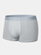 Men Ultrathin Ice Silk Fine Mesh Solid Breathable Soft Cozy Boxers Briefs - Gray