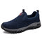 Men Suede Non Slip Outdoor Soft Sole Casual Hiking Sneakers - Blue