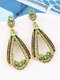 Vintage Alloy Elegant Drop-shape Earrings - Green