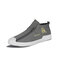 Men Canvas Non-slip Side Zippers High Top Brief Casual Skate Shoes - Gray