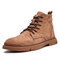 Men Casual Retro Tooling Boots  - Brown