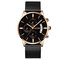 BELUSHI Chronograph Calendar Luxury Business Mens Watches Stainless Steel Leather Minimalist Watches - Gold+Black