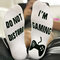 Socks With Letters Playing Games Pattern - White