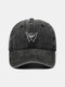 Unisex Washed Cotton Solid Color Gesture Embroidery Pattern Outdoor Sunshade Baseball Cap - #01